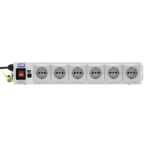 6 Way 10A Schuko Fused Illuminated Main Switch PDU - Image 2