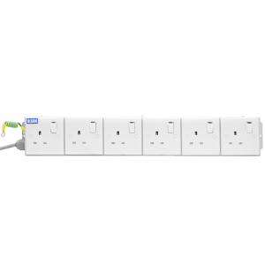 6 Way 13A Switched Socket Neon Flat 13A Plug Portable PDU - Image 2