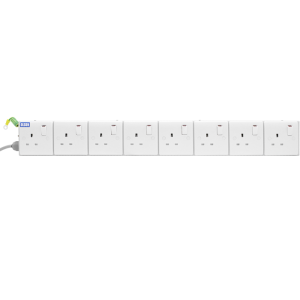 8 Way 13A Switched Socket Neon Flat 13A Plug Portable PDU - Image 2