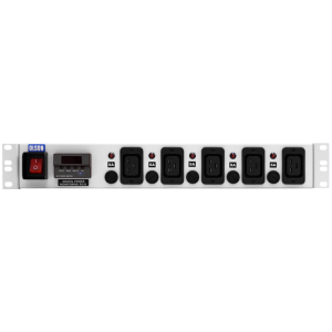 5 Way 1.5U 19" Power Metered 16A IEC 60320 C19 Main Switch Individual Neon & Fused PDU - Image 2