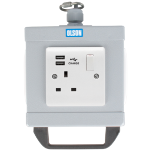 4 Way 13A Switched Socket + 2 USB Charger Suspended Service Unit - Image 2
