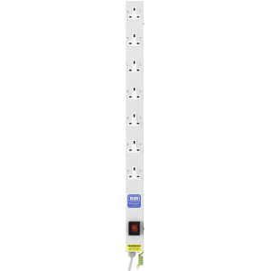 7 Way 13A Vertical Sockets Illuminated Main Switch 13A Plug PDU - Image 2
