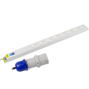 8 Way 13A Sockets Angled Left Neon 32A Plug PDU - Image 3