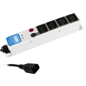 4 Way 10A IEC 60320 C13 Sockets SP Mains Fuse & Neon IEC 60320 C14 Plug PDU - Image 3