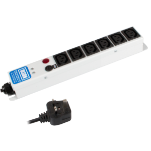 6 Way 10A IEC 60320 C13 Sockets SP Mains Fuse & Neon 13A Plug PDU - Image 3