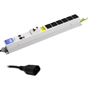 6 Way 10A IEC 60320 C13 Sockets SP Mains Fuse & Neon RCD Protected IEC 60320 C14 Plug PDU - Image 3