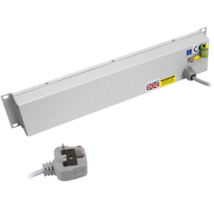 4 Way 19" 2U Horizontal 13A Unswitched Angled Right Neon Rack Mount PDU - Image 4