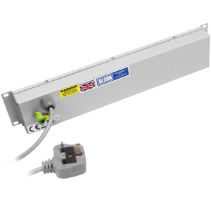 6 Way 19" 2U Horizontal 13A Angled Left Illuminated Main Switch Rack Mount PDU - Image 4