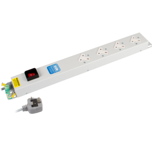 4 Way 13A Sockets Angled Left Illuminated Main Switch 13A Plug PDU - Image 3