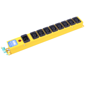 8 Way 10A IEC C13 Sockets Neon C20 Inlet PDU Yellow - Image 3
