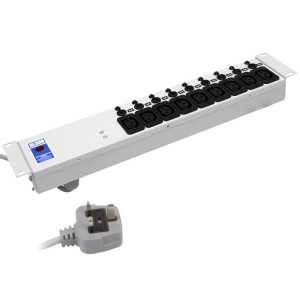 9 Way 19" 2U 10A IEC 60320 C13 Individual Neon & Fused PDU - Image 3