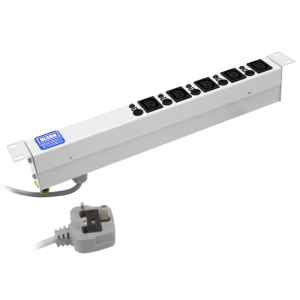 5 Way 19" 1U 10A IEC 60320 C13 Individual Neon & Fused 13A Plug PDU - Image 3