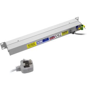 5 Way 19" 1U 10A IEC 60320 C13 Individual Neon & Fused 13A Plug PDU - Image 4