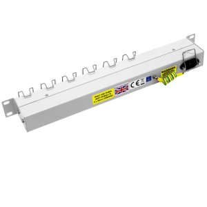 6 Way 19" 1U 10A IEC 60320 C13 Retaining Clips Neon & Fused C14 Inlet PDU - Image 4
