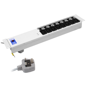8 Way 19" 2U 10A IEC 60320 C13 Neon Individually Fused PDU - Image 3