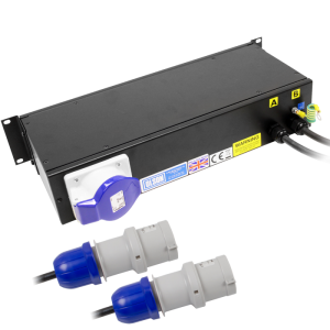 1 Way 19" 2U Power Metered Back Entry 32A BS4343 Automatic Transfer Switch 2x 32A BS4343 Plug PDU - Image 3