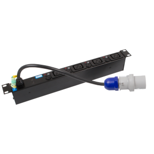 4 Way 19" 1U 16A IEC C19 Sockets Individual Neon & Fused 16A Plug PDU - Image 3