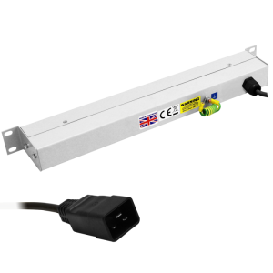 6 Way 19" 1U 16A IEC 60320 C19 Neon & Fused C20 Plug PDU - Image 3