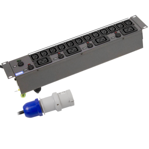 19" 2U 12x 10A IEC 60320 C13 & 4x 16A IEC 60320 C19 Neon & Fused 32A Plug PDU - Image 3