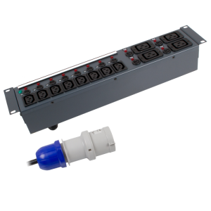 19" 2U 8x 10A IEC 60320 C13 & 4x 16A IEC 60320 C19 Individual Neon & Fused 32A Plug PDU - Image 3