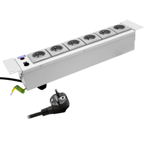 6 Way 19" 2U 10A French / Belgian RF Filtered Surge Protected Fused Rack Mount PDU - Image 3