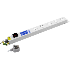 5 Way 13A Sockets Angled Right RF Filtered Surge Protected Illuminated Main Switch PDU - Image 3