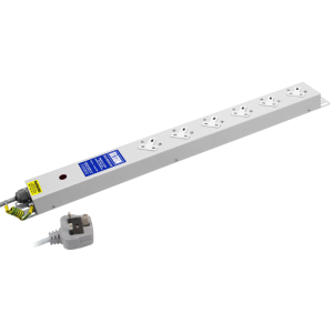 6 Way 13A Sockets Angled Right RF Filtered Surge Protected Neon PDU - Image 3
