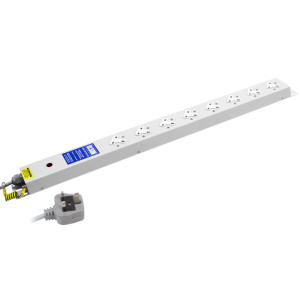 8 Way 13A Sockets Angled Left RF Filtered Surge Protected Neon PDU - Image 3