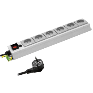 6 Way 10A French / Belgian Fused Illuminated Main Switch PDU - Image 3
