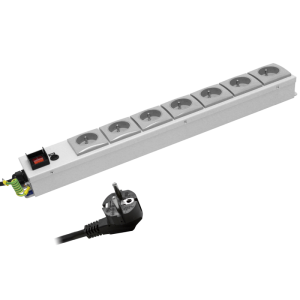 7 Way 10A French / Belgian Fused Illuminated Main Switch PDU - Image 3