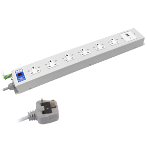 6 Way 13A Unswitched Socket + 2 USB Charger Neon 13A Plug PDU - Image 3