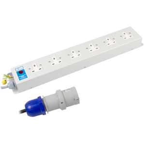 6 Way 13A Unswitched Socket Neon 32A Plug PDU - Image 3
