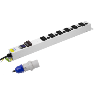 6 Way Power Metered 16A IEC 60320 C19 Unswitched Individually Fused Neon 16A Plug PDU - Image 3