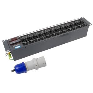 12 Way 19" 2U 10A Power Metered IEC 60320 C13 Individually Fused Retaining Clips 32A Plug PDU - Image 3