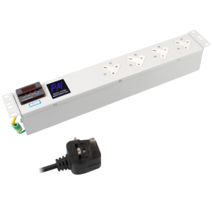 4 Way 19" 1.5U 13A Unswitched Power Metered 13A Plug PDU - Image 3