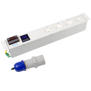 4 Way 19" 1.5U 13A Unswitched Power Metered 32A Plug PDU - Image 3