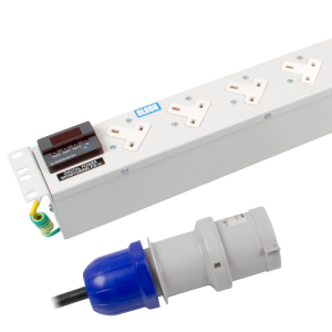 6 Way 19" 1.5U 13A Unswitched Power Metered 32A Plug PDU - Image 4