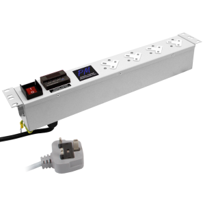 4 Way 19" 1.5U 13A Power Metered Illuminated Main Switch 13A Plug PDU - Image 3