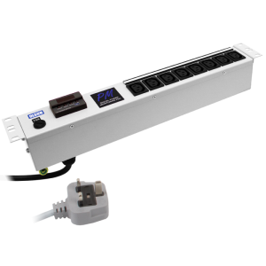 8 Way 19" 1.5U Power Metered 10A IEC 60320 C13 Fused 13A Plug PDU - Image 3