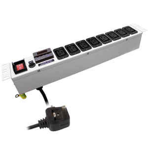 8 Way 1.5U 19" Power Metered 16A IEC 60320 C19 Main Switch Fused PDU - Image 3