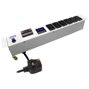 6 Way 1.5U 19" Power Metered 16A IEC 60320 C19 Fused PDU - Image 3