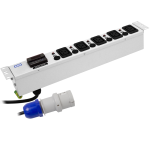 5 Way 1.5U 19" Power Metered 16A IEC 60320 C19 Unswitched Individual Neon & Fused PDU - Image 3