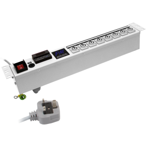 8 Way 19" 1.5U 20A Neutrik Powercon Fused Main Switch Power Metered PDU - Image 3