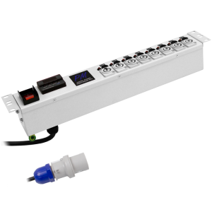 8 Way 19" 1.5U 20A Neutrik Powercon Individual Neon & Fused Main Switch Power Metered PDU - Image 3