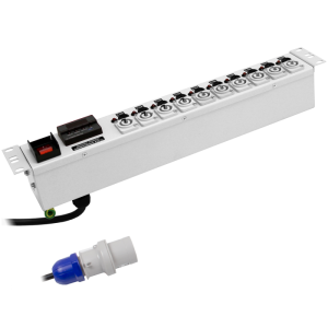 10 Way 19" 1.5U 20A Neutrik Powercon Individual Neon & Fused Main Switch Power Metered PDU - Image 3