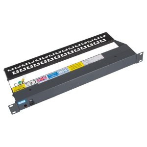 10 Way 19" 1U Horizontal Rack Mount Rear Facing IEC 60320 C13 Sockets & Neon Cable Management PDU - Image 3