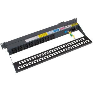 8 Way 19" 1U Horizontal Rack Mount Rear Facing IEC 60320 C13 Sockets & Main Switch Cable Management PDU