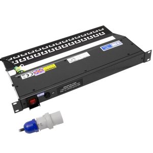 12 Way 19" 1U Horizontal Rack Mount IEC 60320 C13 Sockets Main Switch Fused Sequential Start Cable Management PDU - Image 1