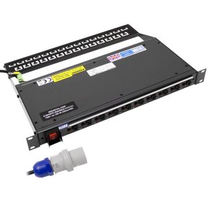 10 Way 19" 1U Horizontal Rack Mount IEC 60320 C13 Sockets Main Switch Individual Neon & Fused Sequential Start Cable Management PDU