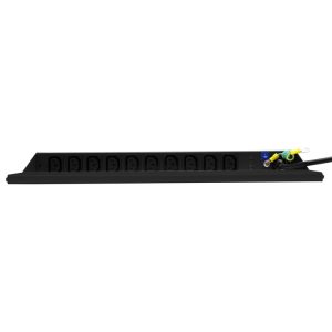 10 Way 19" 1U Horizontal Rack Mount IEC 60320 C13 Sockets Main Switch Individual Neon & Fused Sequential Start Cable Management PDU - Image 3